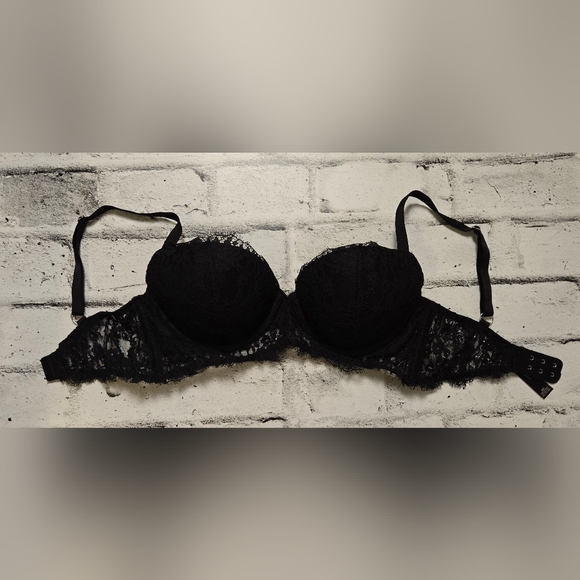 Victoria’s Secret Black Lace Longline Bra 36C Underwire - Picture 7 of 14